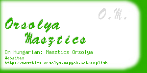 orsolya masztics business card